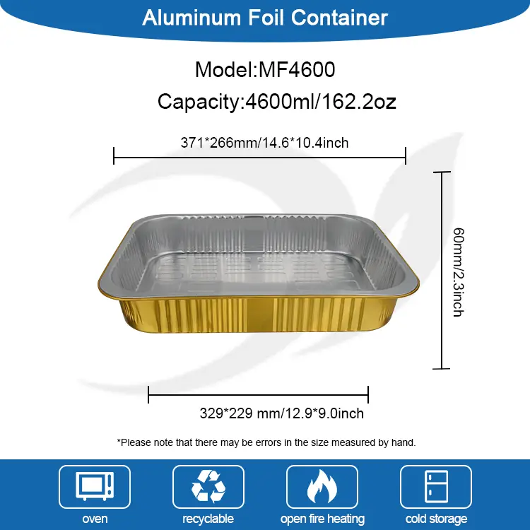 Fișă de copt dreptunghiulară de unică folosință recipiente din folie de aluminiu din aluminiu