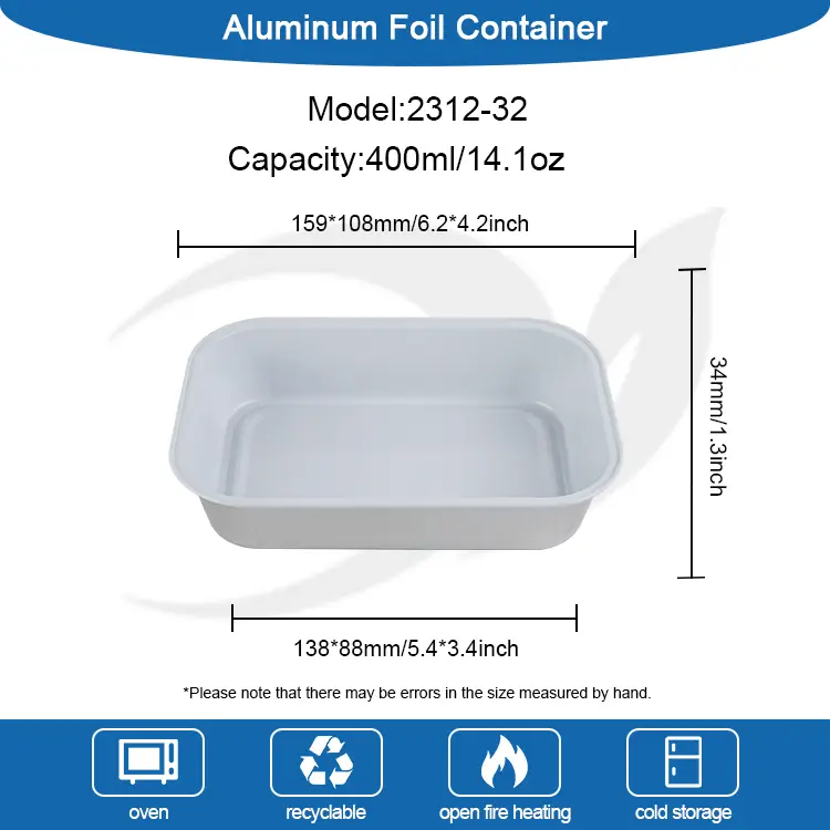 Containere de folie de aluminiu aerian fără riduri de catering