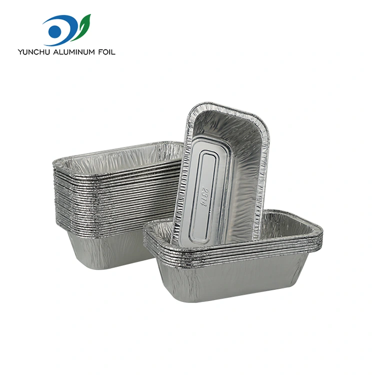 Recipiente dreptunghiulare de aer friteuze de argint din aluminiu Recipiente dreptunghiulare de aer friteuze de argint din aluminiu