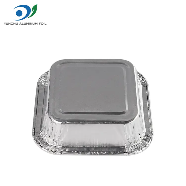 Tortul pătrat cu aer friteuză din folie de aluminiu din argint Tortul pătrat cu aer friteuză din folie de aluminiu din argint