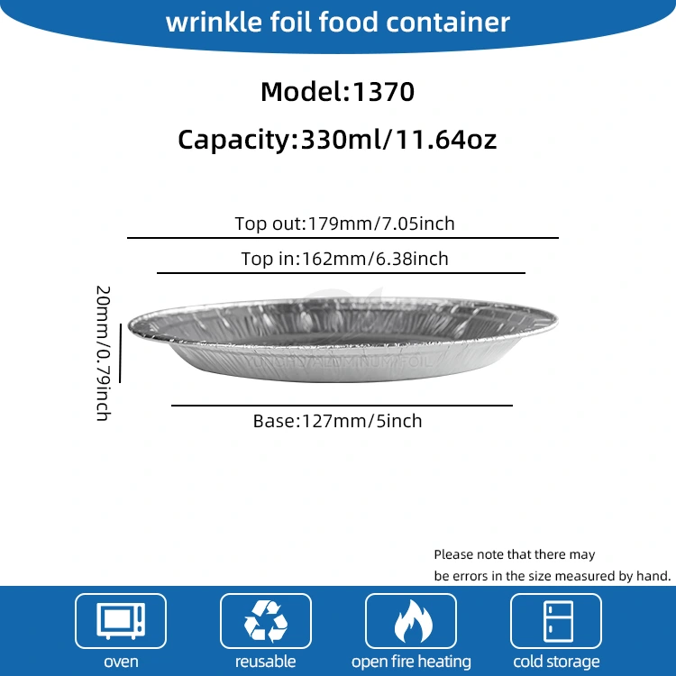 Containere din folie din aluminiu din aluminiu cu frite rotunde