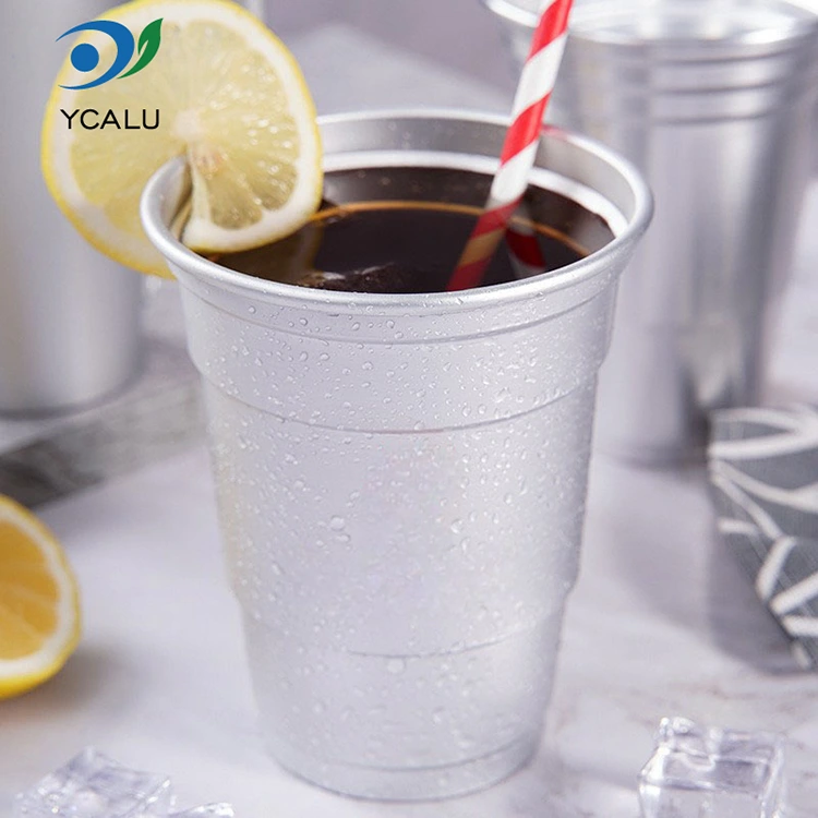 Pahar pentru băuturi din folie de aluminiu personalizată de unică folosință de 16 oz