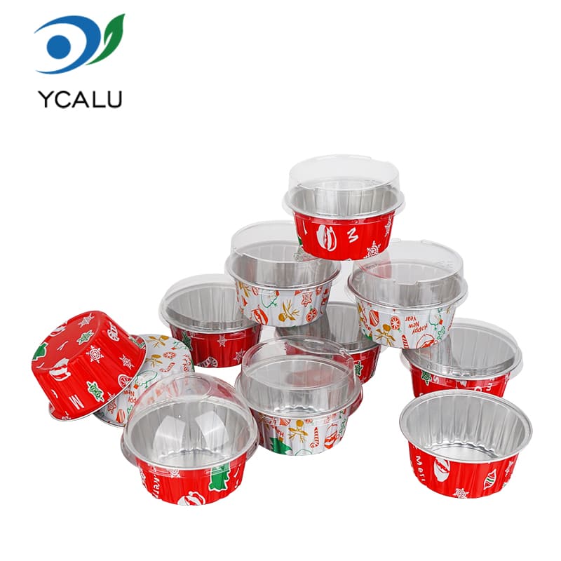 Cupă de copt din folie de aluminiu imprimată personalizat de Crăciun