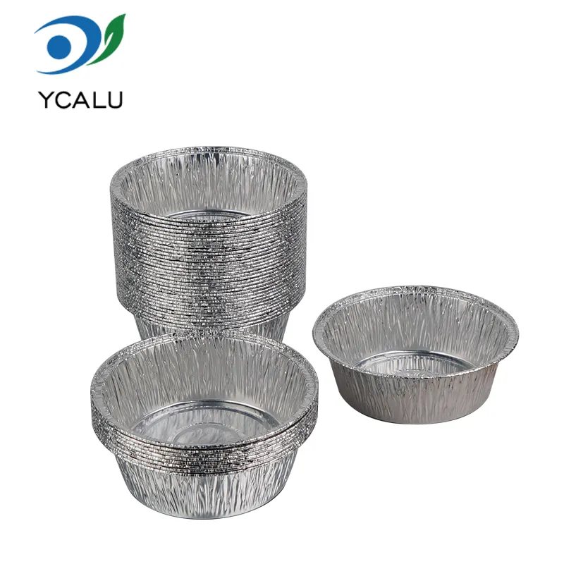 Recipiente rotunde din folie de aluminiu argintiu pentru copt