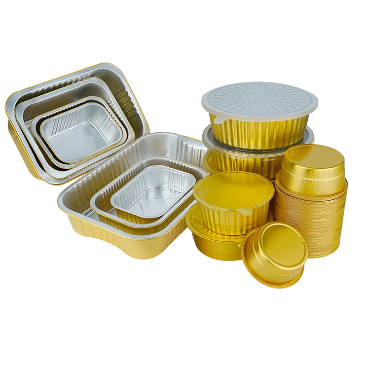 Căni de copt recipiente cu folie de aluminiu cu pereți neted