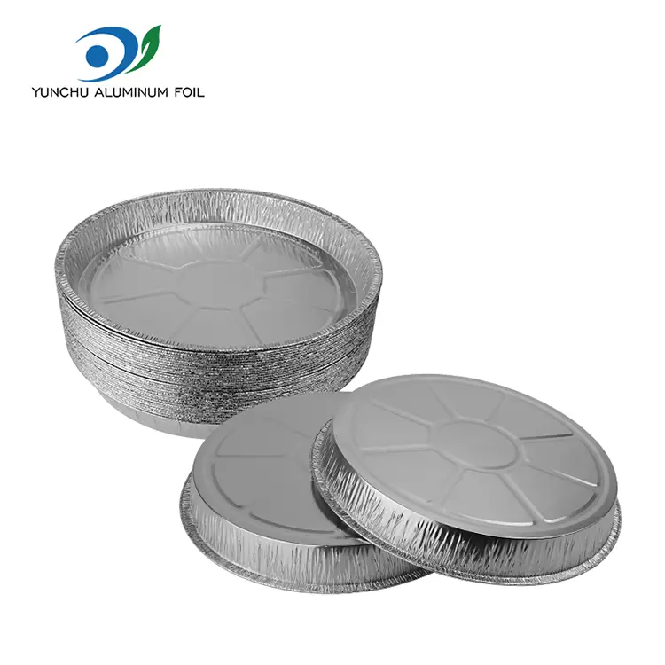 Recipiente de folie din aluminiu din argint circular