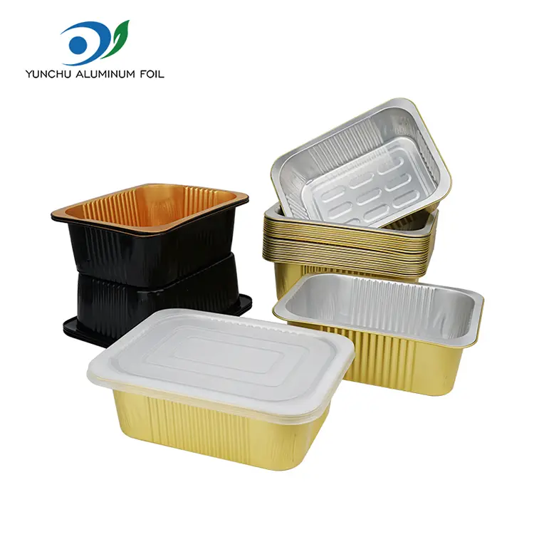 Garnituri de unică folosință containere pătrate din folie din aluminiu