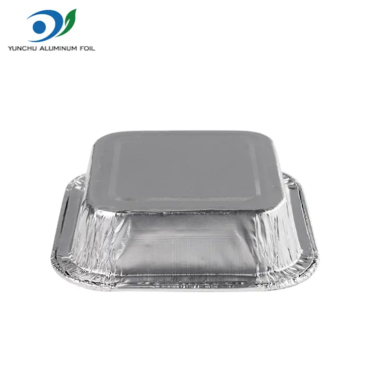 Tortul pătrat cu aer friteuză din folie de aluminiu din argint