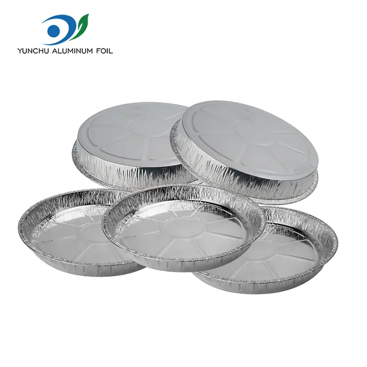 Recipiente de folie din aluminiu din argint circular