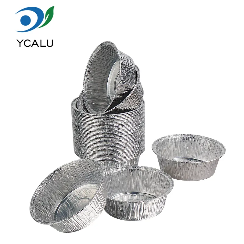 Recipiente rotunde din folie de aluminiu argintiu pentru copt