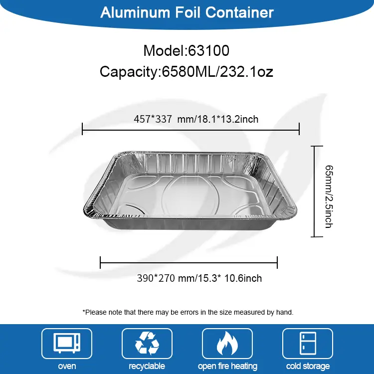 Containere din folie de aluminiu de copt cu capacitate mare