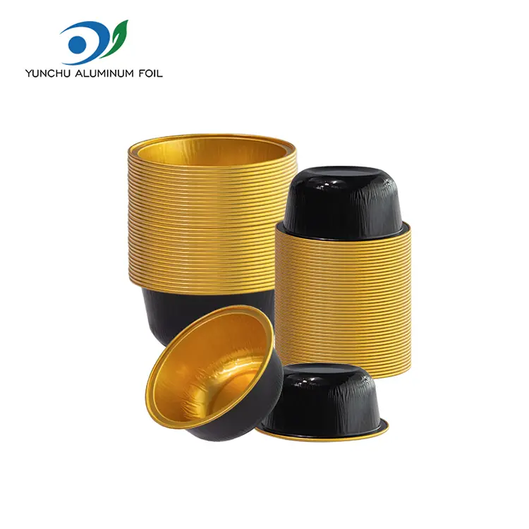 Containere de folie din aluminiu cu friptură rotundă colorată