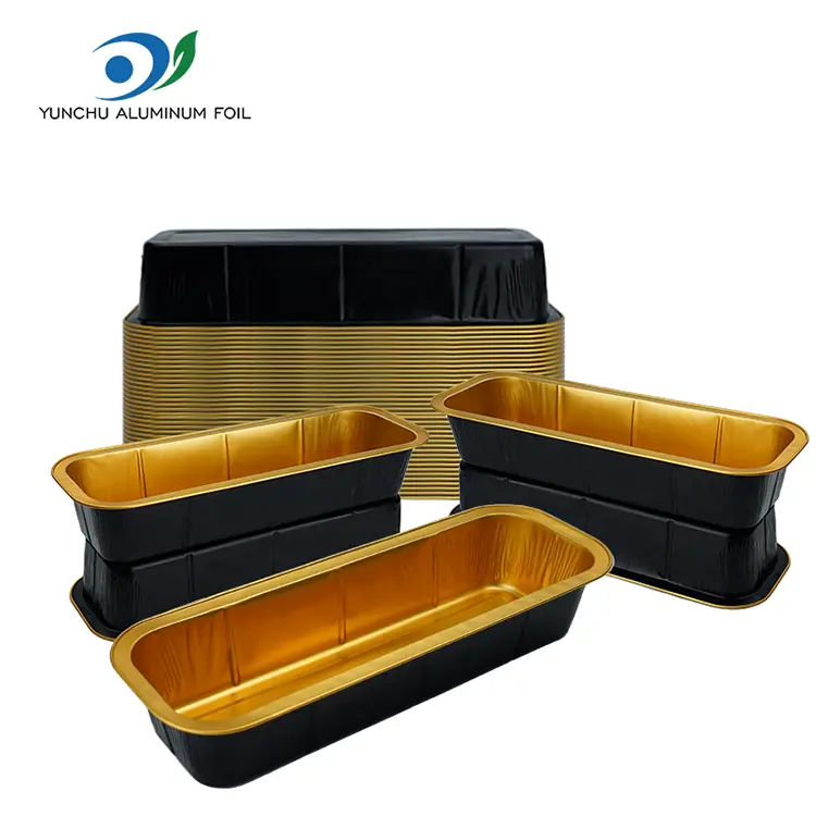 Recipiente de folie de aluminiu cu pâine dreptunghiulară cu pâine netedă