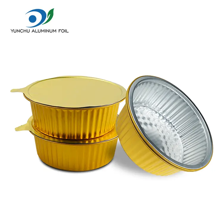 Tăvi de copt de unică folosință de folie rotundă din aluminiu