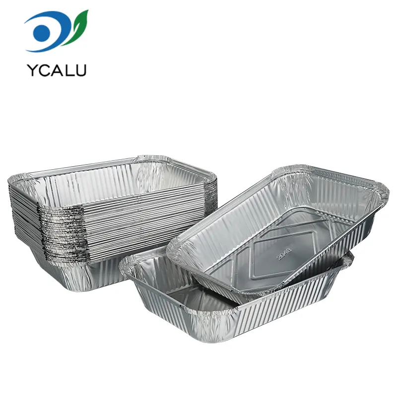 Cutie de prânz pentru grătar de unică folosință Recipiente din folie de aluminiu argintie