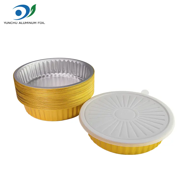 Tăvi de grătar de unică folosință de folie de aluminiu auriu din aluminiu auriu