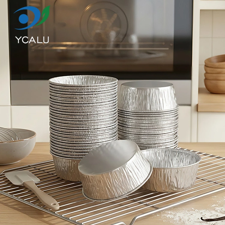 Tavă de prajituri de unică folosință pentru copt Recipiente pentru alimente din folie de aluminiu argintie