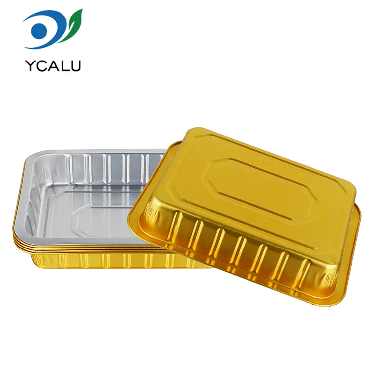 Recipiente din folie de aluminiu dreptunghiulară de unică folosință pentru catering