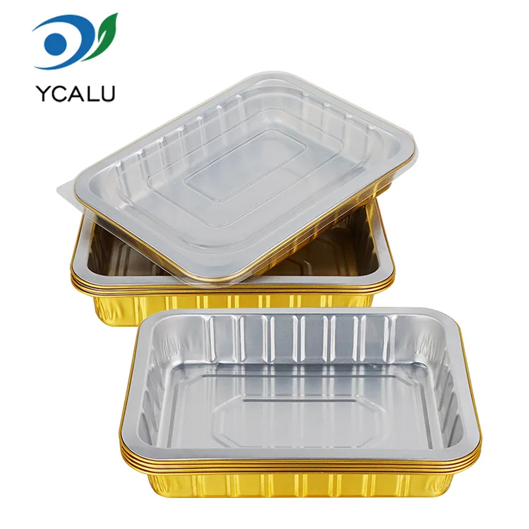 Recipiente din folie de aluminiu dreptunghiulară de unică folosință pentru catering