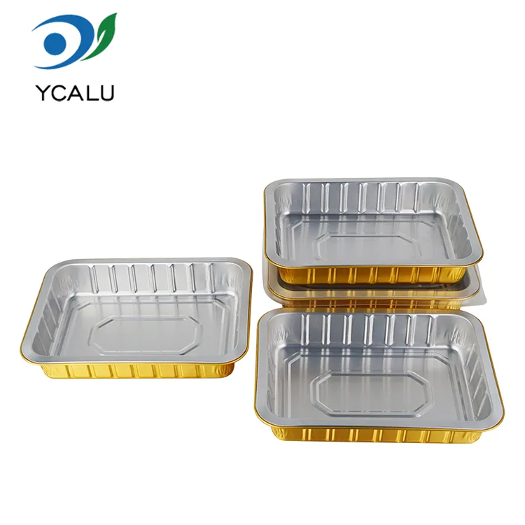 Recipiente din folie de aluminiu dreptunghiulară de unică folosință pentru catering