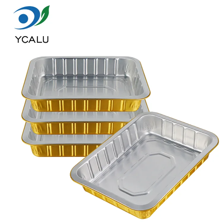 Recipiente din folie de aluminiu dreptunghiulară de unică folosință pentru catering