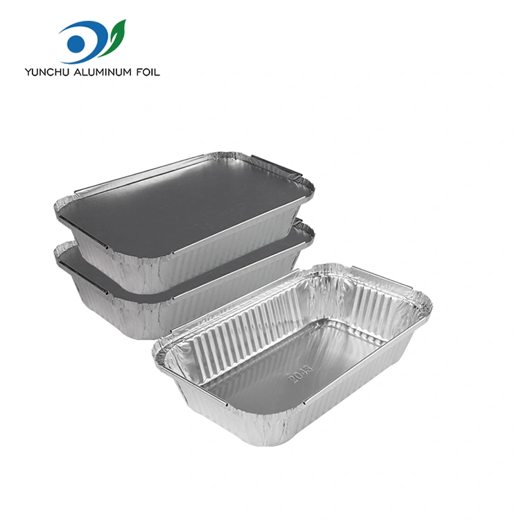 Cutie de fast -food de unică folosință de folie de aluminiu de argint de unică folosință