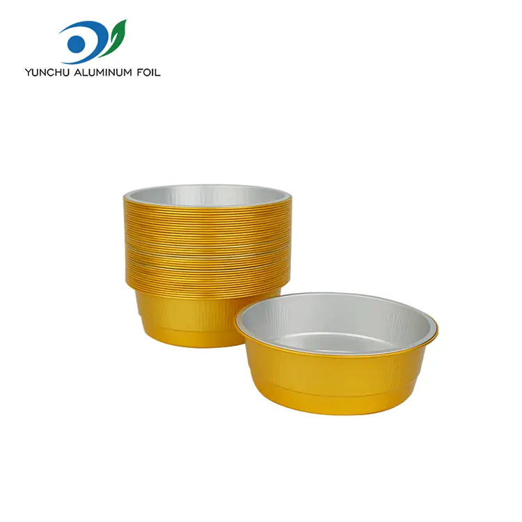 Containere de folie de aluminiu auriu de aur de unică folosință