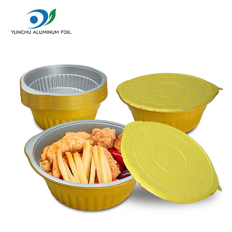 Recipiente de folie din aluminiu rotund din aluminiu de unică folosință