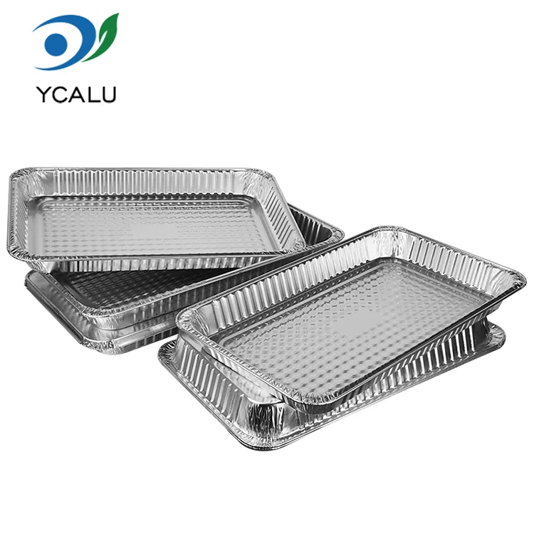 Cuptor gratar de unica folosinta cu capacitate mare Recipiente pentru alimente din folie de aluminiu argintie