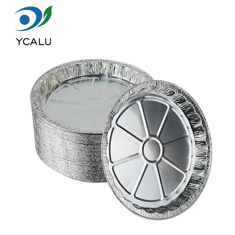 Recipiente de folie de aluminiu argintie pentru pizza de unică folosință
