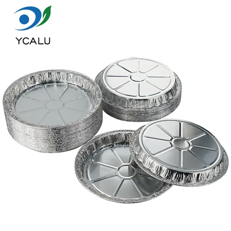 Recipiente de folie de aluminiu argintie pentru pizza de unică folosință