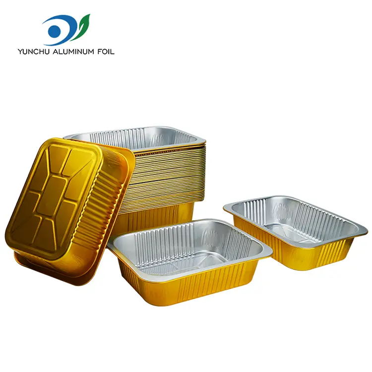 Containere de folie de aluminiu din aluminiu de catering dreptunghiular de unică folosință