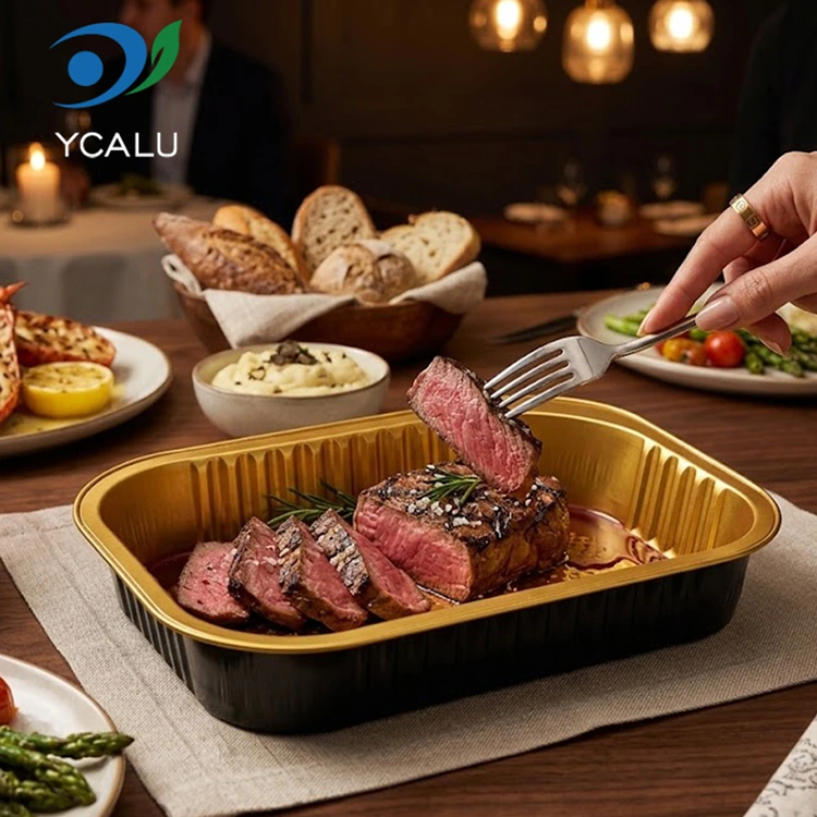 Recipiente din folie de aluminiu, dreptunghiulare, de unică folosință