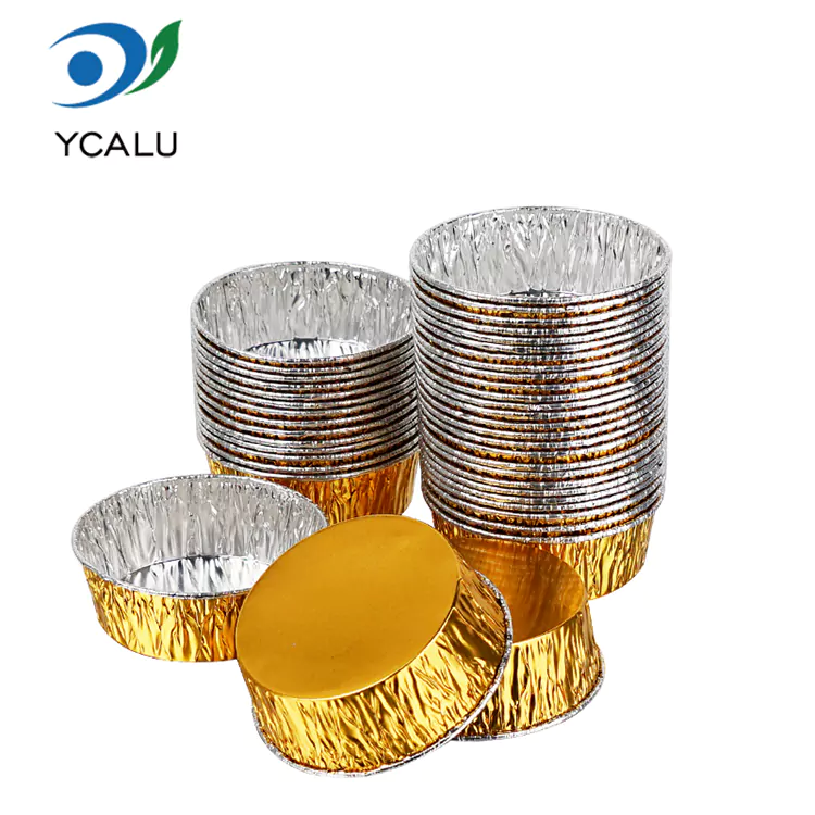 Tava rotunda de unica folosinta Recipiente pentru alimente din folie de aluminiu argintie