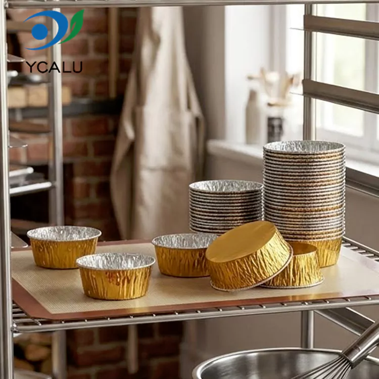 Tava rotunda de unica folosinta Recipiente pentru alimente din folie de aluminiu argintie
