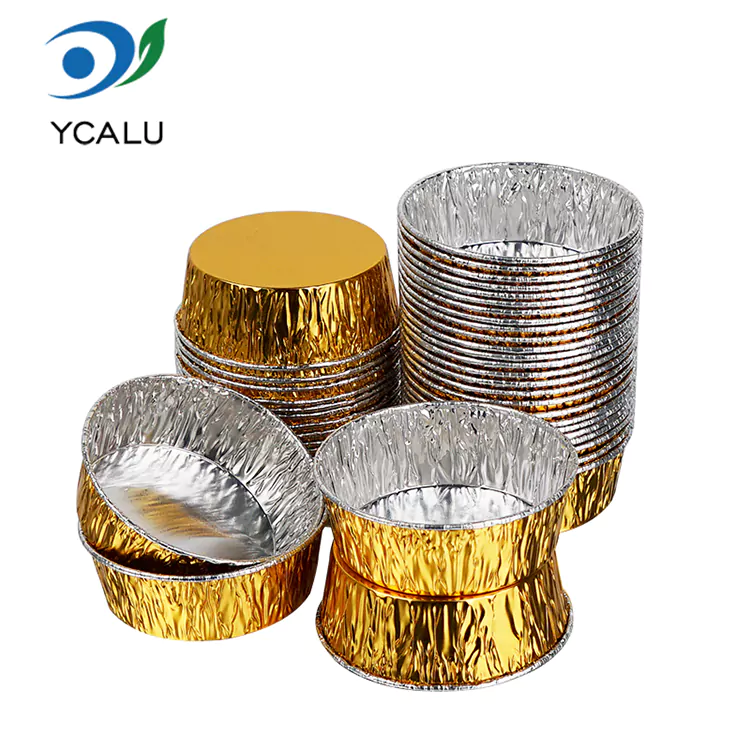 Tava rotunda de unica folosinta Recipiente pentru alimente din folie de aluminiu argintie
