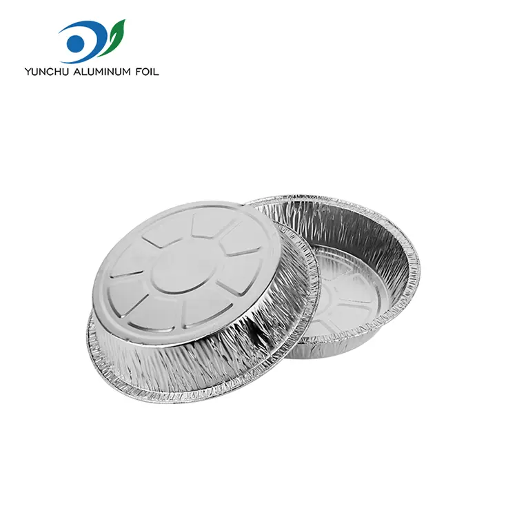 Recipiente rotunde de unică folosință din folie de aluminiu argintie pentru mâncare la pachet