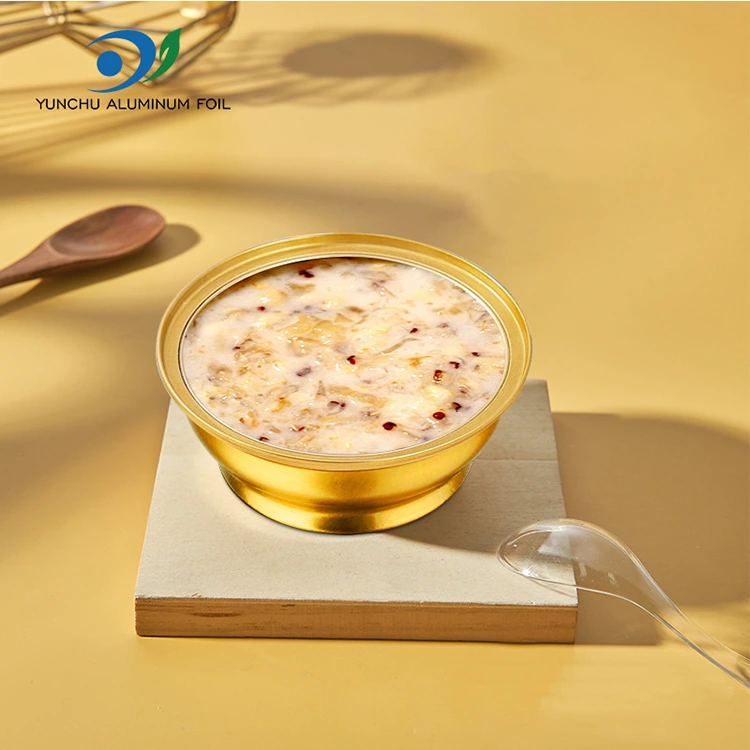 Cutie rotundă rotundă de unică folosință containere din folie de aluminiu cu un bol mic din aluminiu