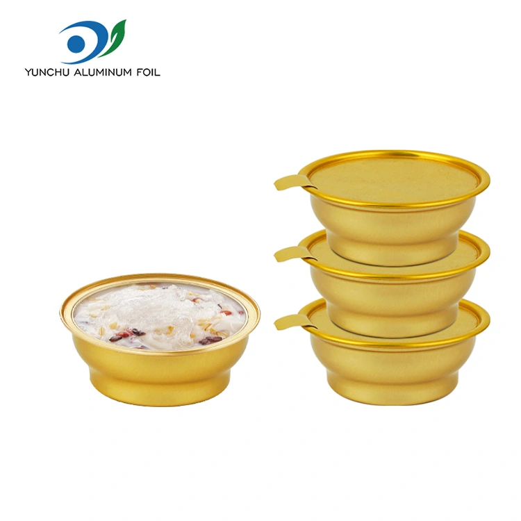 Cutie rotundă rotundă de unică folosință containere din folie de aluminiu cu un bol mic din aluminiu Cutie rotundă rotundă de unică folosință containere din folie de aluminiu cu un bol mic din aluminiu