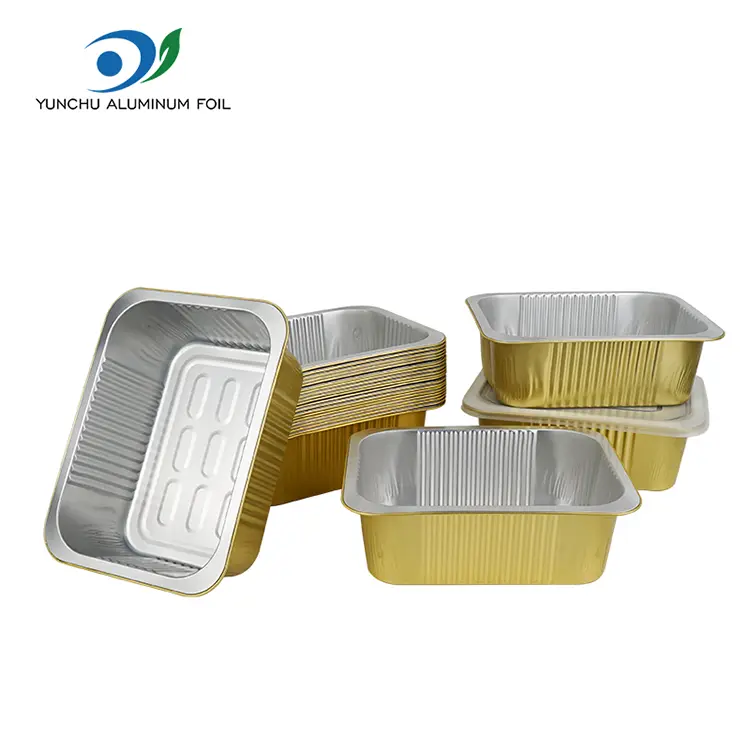 Garnituri de unică folosință containere pătrate din folie din aluminiu Garnituri de unică folosință containere pătrate din folie din aluminiu