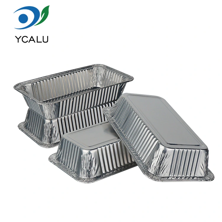 Recipiente pentru alimente din folie de aluminiu argintiu, de unică folosință