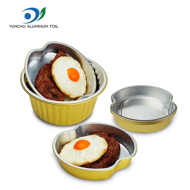 Recipiente cu folie rotundă din aluminiu cu niveluri de aur
