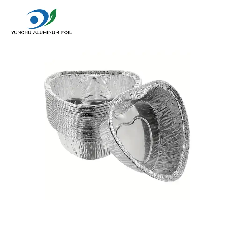Containere din folie de aluminiu din aluminiu în formă de cartrie în formă de inimă