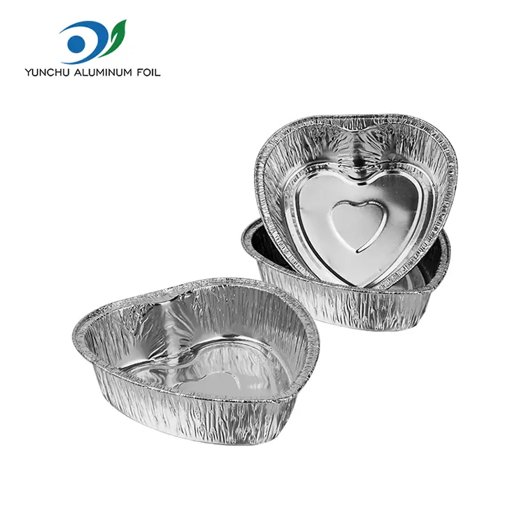 Containere din folie de aluminiu în formă de inimă în formă de inimă