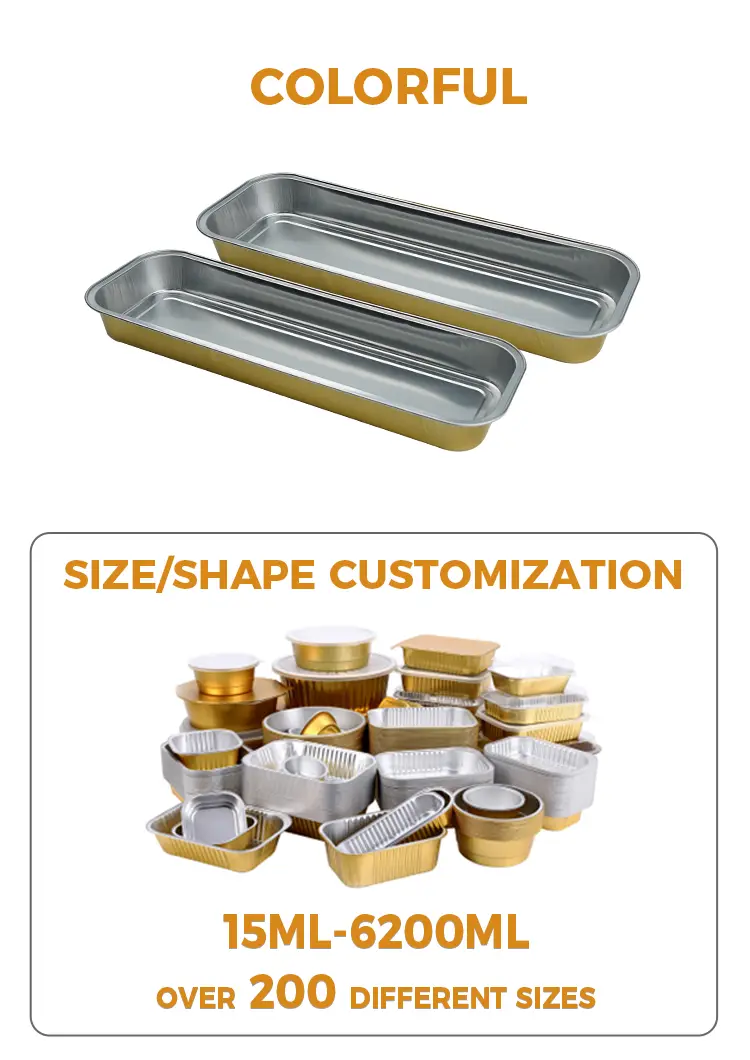 Rectangular bread Smoothwall Aluminum Foil Containers