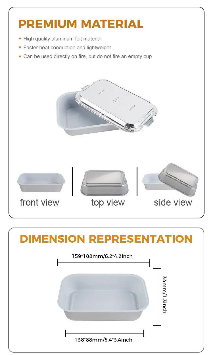 Wrinkle-free Catering Airline Aluminum Foil Containers