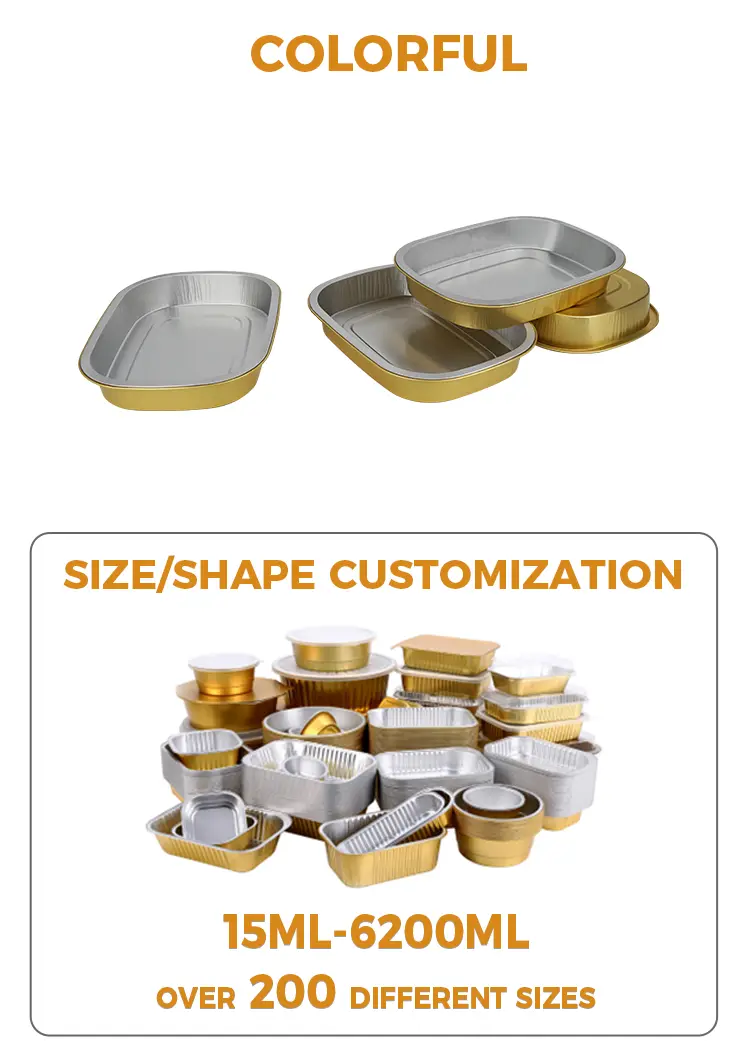 Disposable golden baking sheet square Aluminum Foil Containers