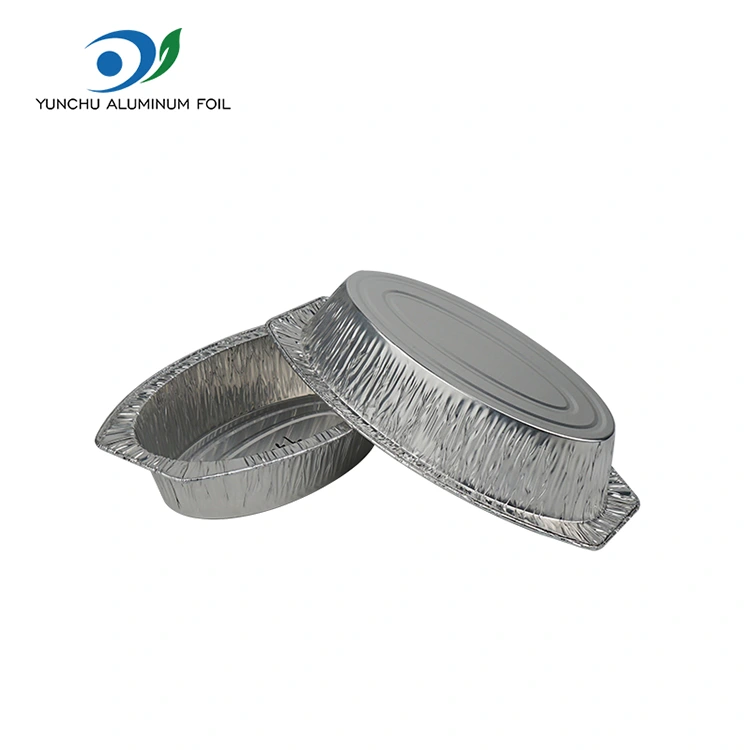 Recipiente cu folie de aluminiu cu pâine coaptă ovală