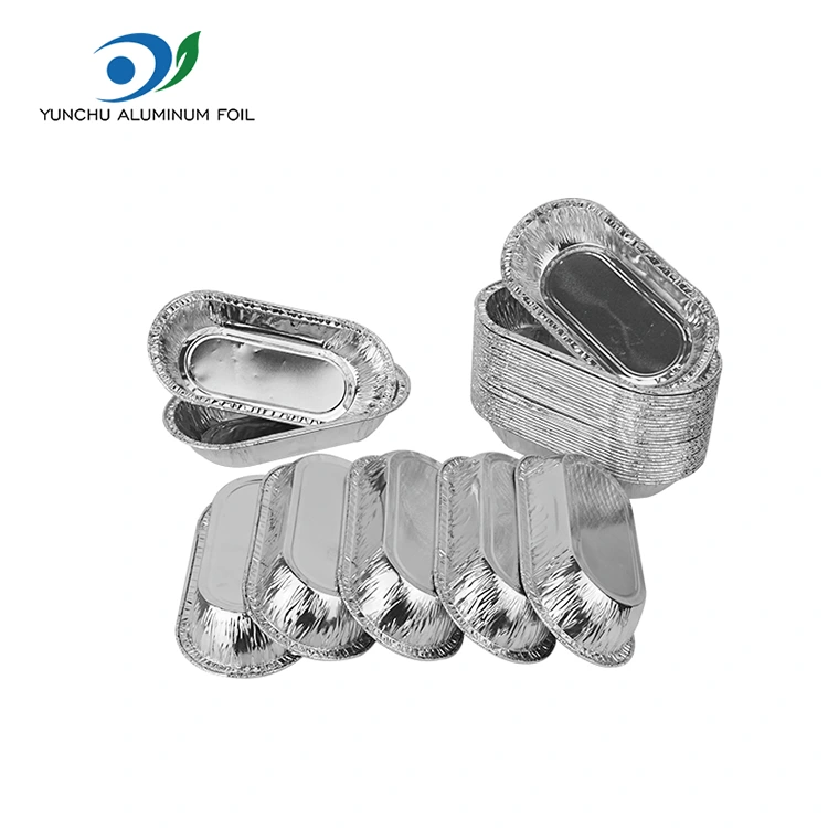 Recipient cu folie de aluminiu din argint oval din argint