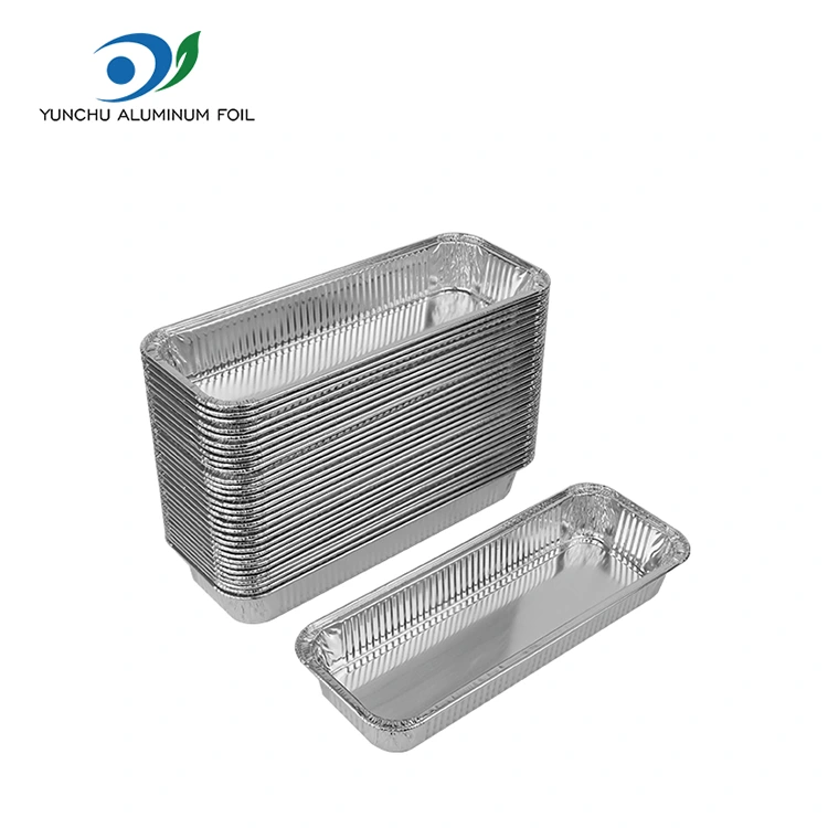 Recipiente dreptunghiulare de folie de aluminiu de argint copt